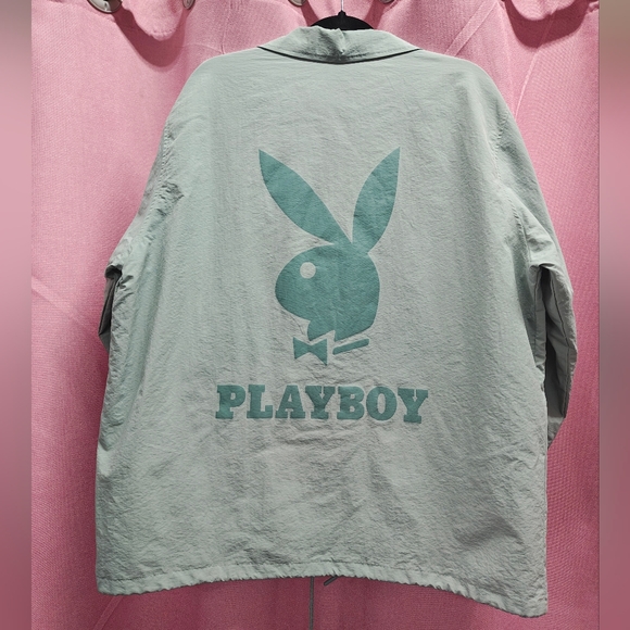 PLAYBOY Pacsun Mint Green Windbreaker Jacket Sz Lrg